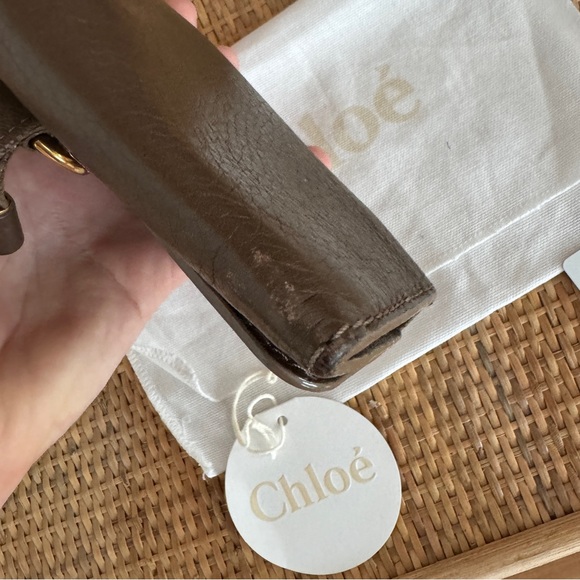 Chloe Marcie Long Wallet Bifold Purse Tassel Leather Gray Brown Taupe Authentic - Picture 6 of 14